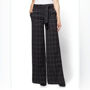 NWT! New York & Company Black Wide Leg Checkered Pants - size 14 - MSRP $69.95!!